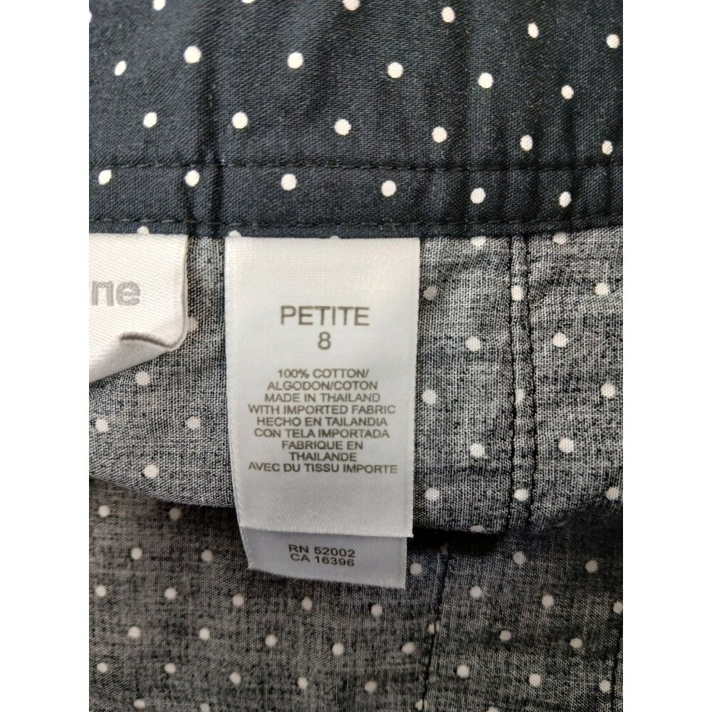 Vintage Liz Claiborne Black Polka Dot Pleated Skirt Size 8 P Petite Border Print - Picture 8 of 10